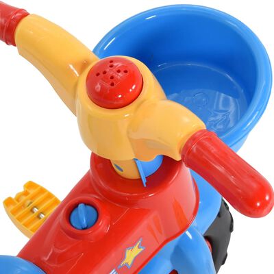 vidaXL Dětská tříkolka s vodicí tyčí vícebarevná