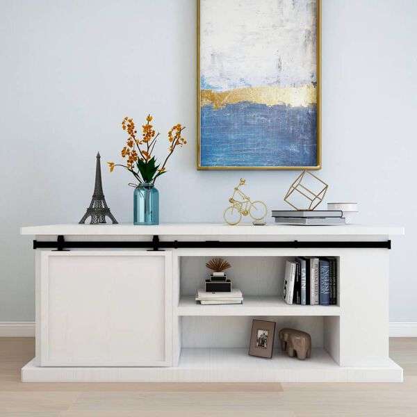 vidaXL Kov&aacute;n&iacute; pro posuvn&eacute; dveře skř&iacute;ně uhl&iacute;kov&aacute; ocel 183 cm