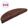 vidaXL Schodov&eacute; rohože 10 ks 56 x 17 x 3 cm hněd&eacute; půlkulat&eacute;