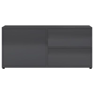 vidaXL TV stolek šedý s vysokým leskem 80 x 34 x 36 cm dřevotříska