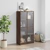 vidaXL Highboard s dv&iacute;řky hněd&yacute; dub 68 x 37 x 142 cm kompozitn&iacute; dřevo