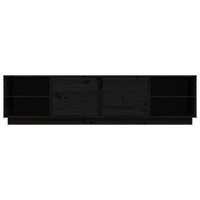 vidaXL TV skříňka černá 156 x 40 x 40 cm masivní borové dřevo