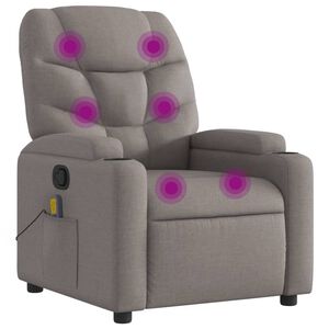 vidaXL Mas&aacute;žn&iacute; polohovac&iacute; křeslo taupe textil