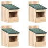 vidaXL Ptač&iacute; budky 4 ks 12 x 16 x 20 cm jedlov&eacute; dřevo