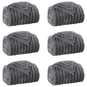 vidaXL Dekoračn&iacute; deky 6 ks Tmavě &scaron;ed&aacute; 150 x 130 cm 2.85 kg Fleece