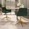 vidaXL Otočn&eacute; j&iacute;deln&iacute; židle 2 ks tmavě zelen&eacute; samet