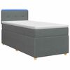 vidaXL Box spring postel s matrac&iacute; a LED Tmavě &scaron;ed&aacute; 90 x 190 cm Textil
