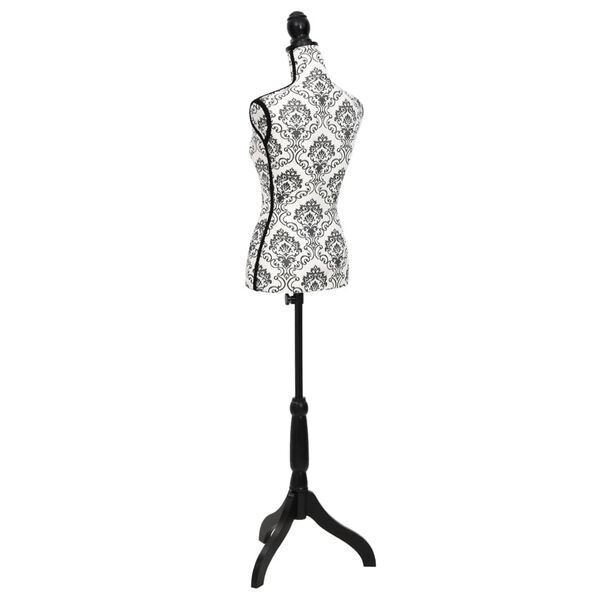 vidaXL Dámská krejčovská a aranžérská panna černobílá