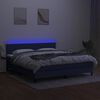 vidaXL Box spring postel s matrac&iacute; a LED modr&aacute; 180x200 cm textil