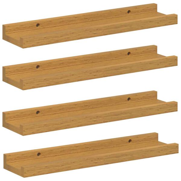 vidaXL N&aacute;stěnn&aacute; polička 4 pcs B&eacute;žov&aacute; 40 x 9 x 3 cm kompozitn&iacute; dřevo