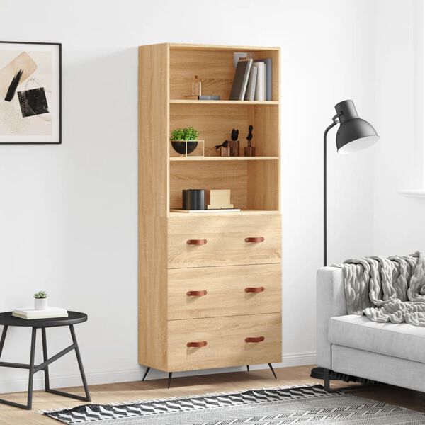 vidaXL Skříň highboard dub sonoma 69,5 x 34 x 180 cm kompozitní dřevo