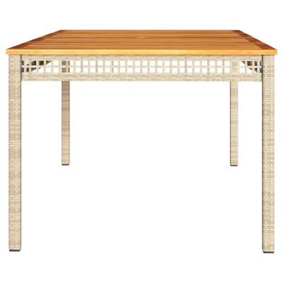 vidaXL Zahradní stůl béžový 180 x 90 x 75 cm polyratan akáciové dřevo