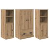 vidaXL Vysok&yacute; bufet 3 ks Artisanov&yacute; dub 132 x 35,5 x 103,5 cm