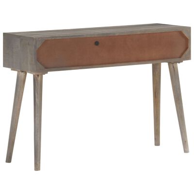 vidaXL Konzolový stolek šedý 110 x 35 x 75 cm masivní hrubý mangovník