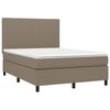 vidaXL Box spring postel s matrac&iacute; a LED taupe 140x200 cm textil