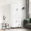 vidaXL Skř&iacute;ň highboard b&iacute;l&aacute; 69,5 x 34 x 180 cm kompozitn&iacute; dřevo