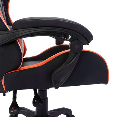 vidaXL Herní židle s RGB LED podsvícením oranžovo-černá umělá kůže