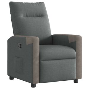 vidaXL Polohovac&iacute; křeslo tmavě &scaron;ed&eacute; textil