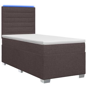 vidaXL Postel boxspring s matrac&iacute; Tmavě hněd&aacute; 80 x 200 cm Textil