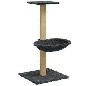 vidaXL &Scaron;krabadlo pro kočky se sisalov&yacute;m sloupkem tmavě &scaron;ed&eacute; 74 cm