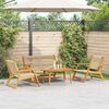 vidaXL Zahradní židle se stolem 4 pcs Béžová Masivní akáciové dřevo