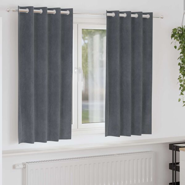 vidaXL Zatemňovací závěsy 2 pcs Světle šedá 140 x 175 cm samet