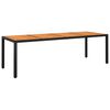 vidaXL Zahradn&iacute; stůl 250x100x75 cm ak&aacute;ciov&eacute; dřevo a polyratan čern&yacute;