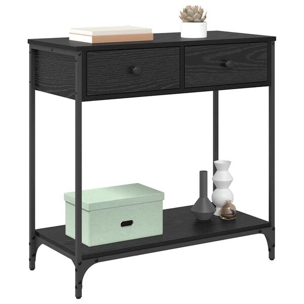 vidaXL Konzolový stolek Černý dub 75 x 34,5 x 75 cm kompozitní dřevo