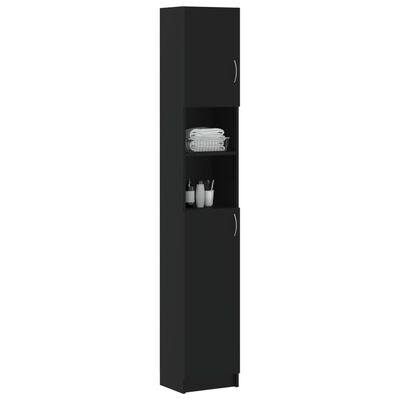 vidaXL Koupelnová skříňka černá 32 x 25,5 x 190 cm dřevotříska