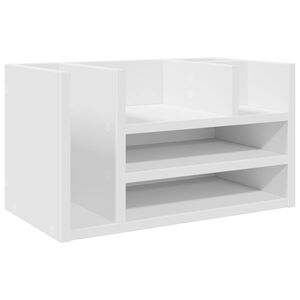 vidaXL Stoln&iacute; organiz&eacute;r b&iacute;l&yacute; 44,5 x 24 x 25 cm kompozitn&iacute; dřevo