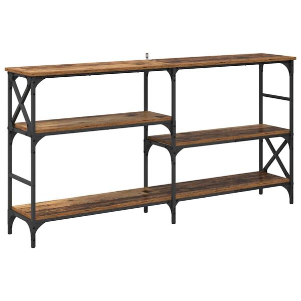 vidaXL Konzolov&yacute; stolek s polic&iacute; Star&eacute; dřevo 150 x 29 x 76,5 cm