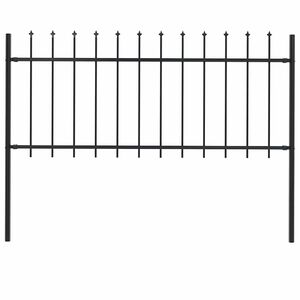 vidaXL Zahradn&iacute; plot Woerden s kop&iacute;m nahoře ocelov&yacute; 181 x 80 cm čern&yacute;