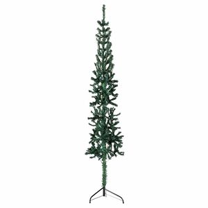 vidaXL &Uacute;zk&yacute; uměl&yacute; polovičn&iacute; v&aacute;nočn&iacute; stromek se stojanem zelen&yacute; 210 cm