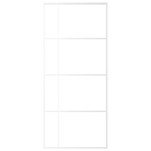 vidaXL Posuvn&eacute; dveře ESG sklo a hlin&iacute;k 90 x 205 cm b&iacute;l&eacute;