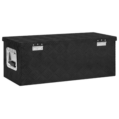 vidaXL Úložný box černý 70 x 31 x 27 cm hliník