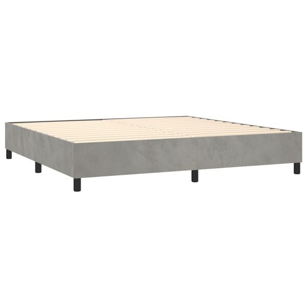 vidaXL Box spring postel s matrac&iacute; světle &scaron;ed&aacute; 180x200 cm samet