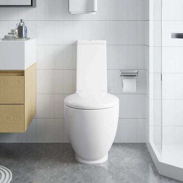 vidaXL Keramick&eacute; WC kulat&eacute; spodn&iacute; odpad b&iacute;l&eacute;