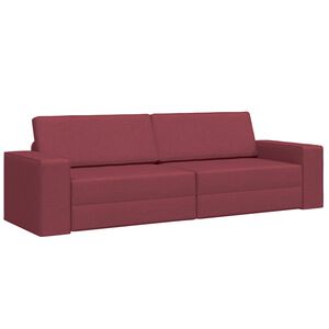vidaXL Pohovka na span&iacute; V&iacute;no Červen&eacute; 245 x 78 x 77 cm textil