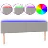 vidaXL Čelo postele s LED světle &scaron;ed&eacute; 160x5x78/88 cm textil