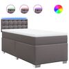 vidaXL Box spring postel s matrac&iacute; &scaron;ed&aacute; 100x200 cm uměl&aacute; kůže