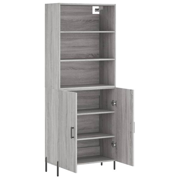 vidaXL Skř&iacute;ň highboard &scaron;ed&aacute; sonoma 69,5 x 34 x 180 cm kompozitn&iacute; dřevo