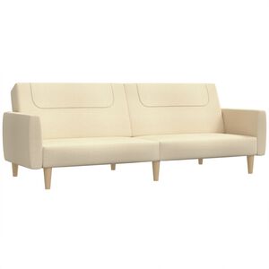 vidaXL 2m&iacute;stn&aacute; rozkl&aacute;dac&iacute; pohovka kr&eacute;mov&aacute; textil