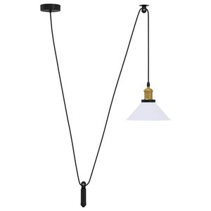 vidaXL Z&aacute;věsn&eacute; sv&iacute;tidlo nastavitelnou v&yacute;&scaron;kou b&iacute;l&aacute; leskl&aacute; E27 &Oslash; 22 cm