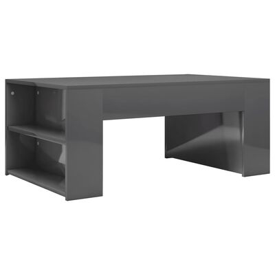 vidaXL Konferenční stolek šedý vysoký lesk 100x60x42 cm dřevotříska