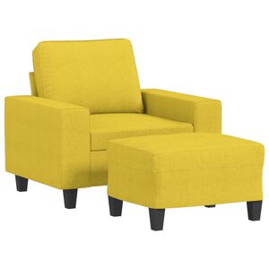 vidaXL Křeslo s podnožkou světle žlut&eacute; 60 cm textil