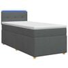 vidaXL Box spring postel s matrac&iacute; a LED Tmavě &scaron;ed&aacute; 90 x 190 cm Textil