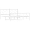 vidaXL Kovov&yacute; r&aacute;m postele s hlavov&yacute;m a nožn&iacute;m čelem b&iacute;l&yacute; 150 x 200 cm