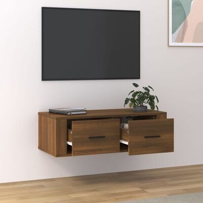 vidaXL Závěsná TV skříňka hnědý dub 80 x 36 x 25 cm kompozitní dřevo