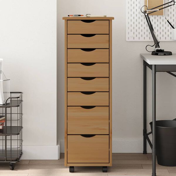 vidaXL Zásuvková skříňka se zásuvkami MOSS medově hnědá borové dřevo