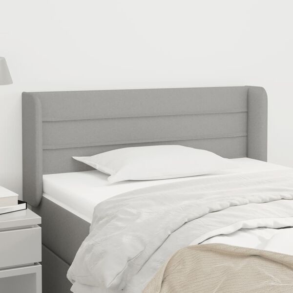 vidaXL Čelo postele typu u&scaron;&aacute;k světle &scaron;ed&eacute; 83x16x78/88 cm textil